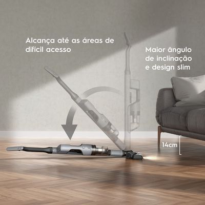 Aspirador de Pó Vertical Sem Fio Electrolux Ergorápido 2 em 1 Cyclonic Power até 30 min Cinza (ERG018) Bivolt