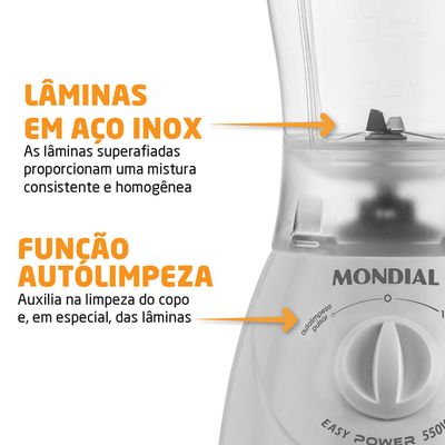 Liquidificador Mondial Easy Power L-550-W Branco - 220V UNICA