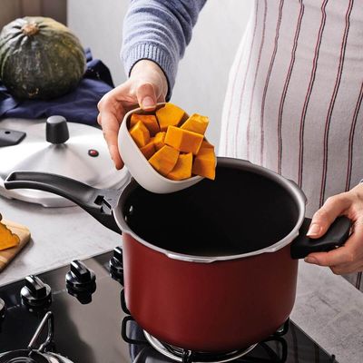 Panela de Pressão Tramontina Antiaderente 4,5L Vermelha Vancouver Effect Starflon Max Cozinha Fogão