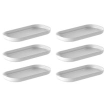 Kit 6 Bandejas Decorativas 16x8cm Dual Branca Oval Plástica Ou Buffet Eventos