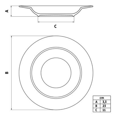 Kit 6 Pratos Fundos Tramontina Canyon em Porcelana Decorada 21cm Cozinha Servir Sopa Caldos