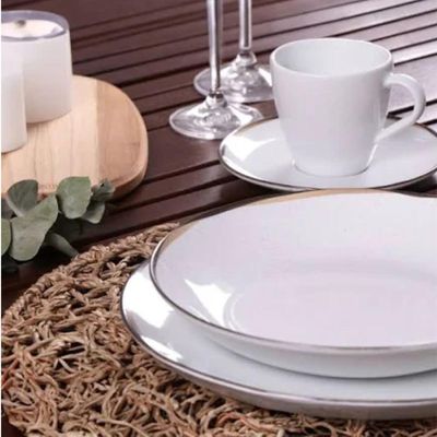 Kit 6 Pratos Fundos Tramontina Canyon em Porcelana Decorada 21cm Cozinha Servir Sopa Caldos
