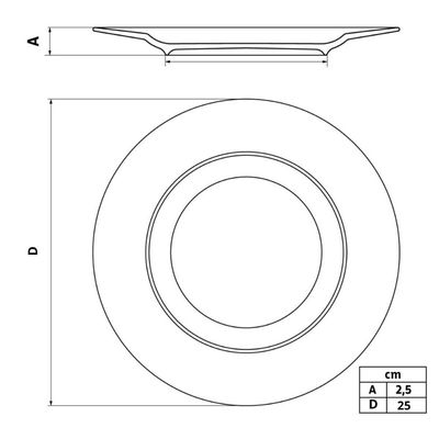 Conjunto 6 Pratos Rasos Tramontina 25cm Canyon em Porcelana Decorada Cozinha