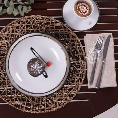 Conjunto 6 Pratos Rasos Tramontina 25cm Canyon em Porcelana Decorada Cozinha