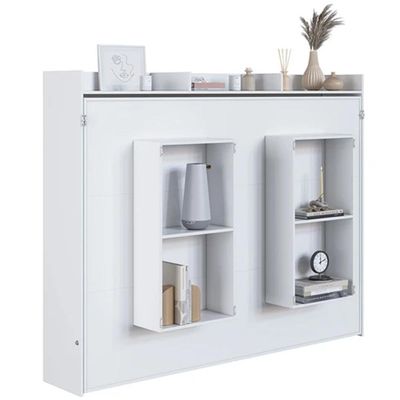 Cama de Casal Articulável Branco Horizontal MDP Hanover Dobrável Decoração Art In Móveis
