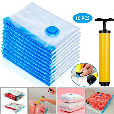 Kit 10 Sacos A Vácuo + Bomba