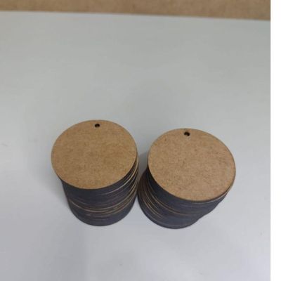 Kit Com 50 Bolachas 5 Cm Com 1 Furo Mdf Crú Círculo Aplique