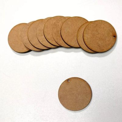 Kit Com 50 Bolachas 5 Cm Com 1 Furo Mdf Crú Círculo Aplique