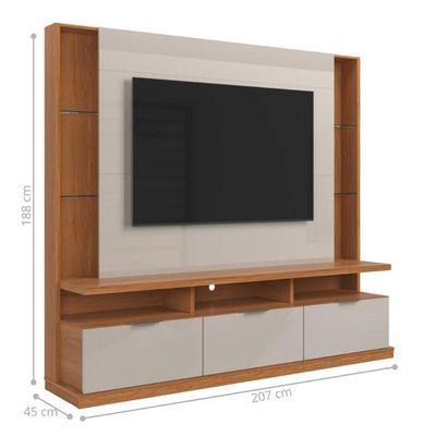 Painel Tv Daca Jequitiba-off White Perolizado
