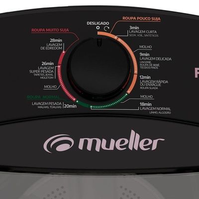 Lavadora Semiautomática Mueller 10kg Family Lite Preto 110V