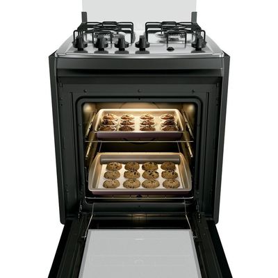 Fogão 4 Bocas Embutir Dako Supreme Mesa De Inox Preto Bivolt