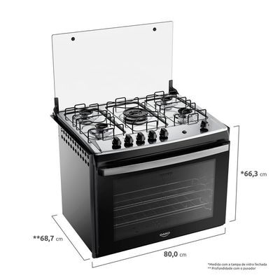 Fogão 5 Bocas Embutir Dako Supreme Mesa De Inox Bivolt