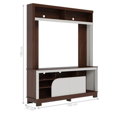 Estante Para Sala Nassau Nogueira Real Off White Matte