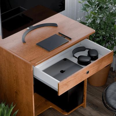 Escrivaninha Mesa Para Computador Com Gaveta Suiça Freijo