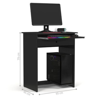 Escrivaninha Mesa Para Computador Com Gaveta Suiça Preto