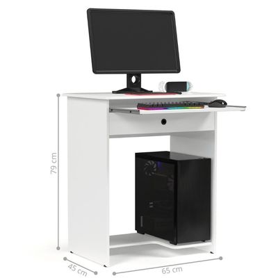 Escrivaninha Mesa Para Computador Com Gaveta Suiça Branco