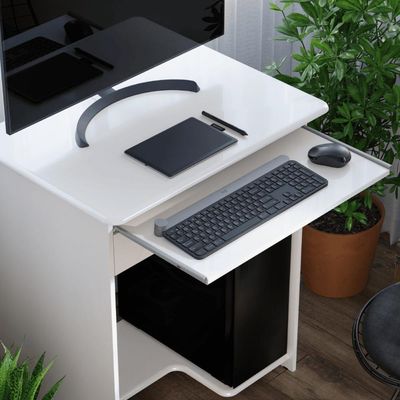 Escrivaninha Mesa Para Computador Com Gaveta Suiça Branco