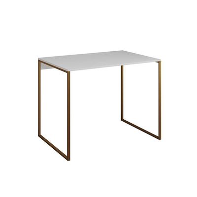 Escrivaninha Industrial Office Branca 120x53 Grécia Base Dourada