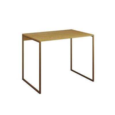 Escrivaninha Industrial Office Canela 90x53 Grécia Base Dourada