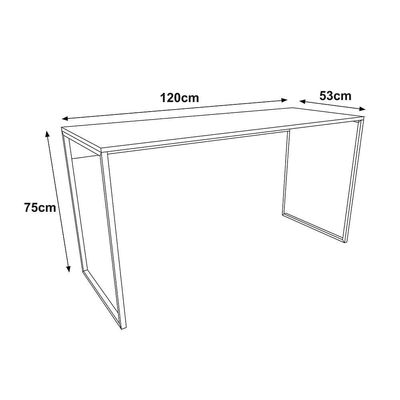 Escrivaninha Industrial Office Branca 120x53 Grécia Base Cobre
