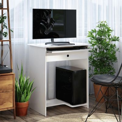 Escrivaninha Mesa Para Computador Com Gaveta Suiça Branco