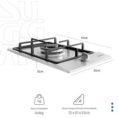 Cooktop A Gás 1B Inox Bivolt
