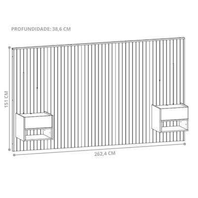 Cabeceira Para Quarto Casal-queen Burneley Cedro