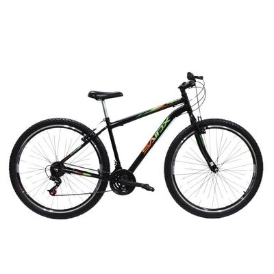 Bicicleta Aro 29 Quadro Aço 21 Vel Freios V Brake Saidx Premium Preto Verde Laranja