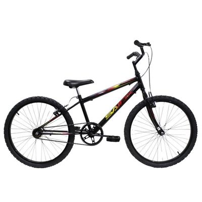 Bicicleta Aro 24 Saidx Premium Infantil Unissex Mono Sem Marcha Preto Verme Amare