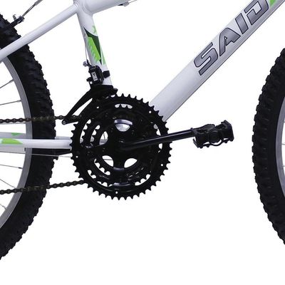 Bicicleta Aro 24 Masculina Infantil 18 Marchas Said-x Branca