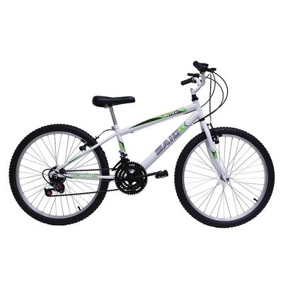 Bicicleta Aro 24 Masculina Infantil 18 Marchas Said-x Branca