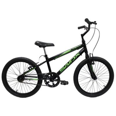 Bicicleta Aro 20 Bike Infantil Saidx Premium Feminina E Masculina Preto-verde