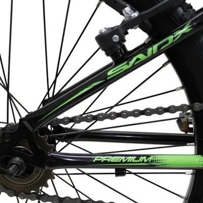 Bicicleta Aro 20 Bike Infantil Saidx Premium Feminina E Masculina Preto-verde
