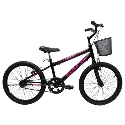 Bicicleta Aro 20 Bike Infantil Saidx Premium Feminina E Masculina Preto Rosa