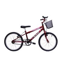 Bicicleta Aro 20 Bike Infantil Meninas Feminina Com Cesta Saidx Vermelho