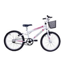 Bicicleta Aro 20 Bike Infantil Meninas Feminina Com Cesta Saidx Branca