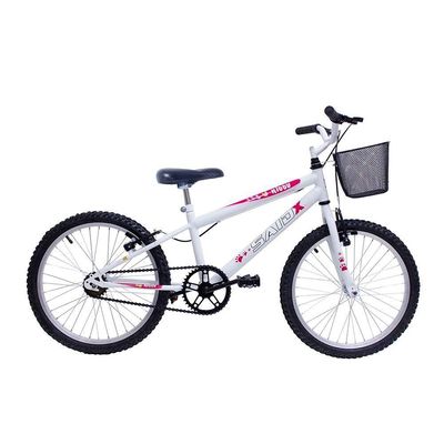 Bicicleta Aro 20 Bike Infantil Meninas Feminina Com Cesta Saidx Branca