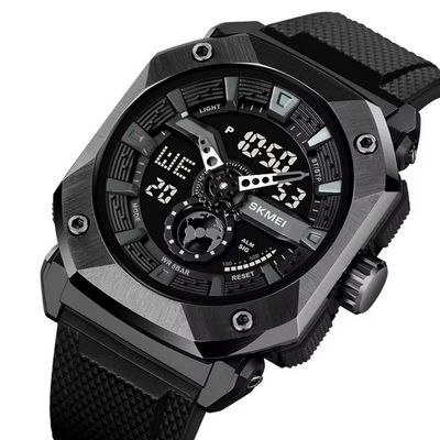 Relógio Esportivo Luz Led Masculino Cronômetro Impermeável Multifuncional Preto