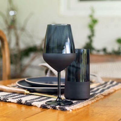 Taça Copa E Cia Duo 490ml Em Vidro Azul Navy