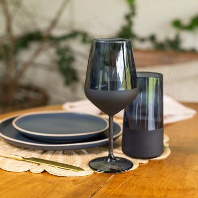 Taça Copa E Cia Duo 490ml Em Vidro Azul Navy