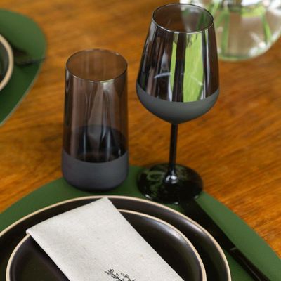 Copo Copa E Cia Duo 540ml Em Vidro Preto