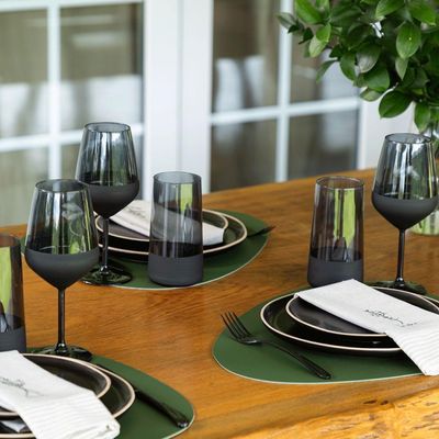 Copo Copa E Cia Duo 540ml Em Vidro Preto