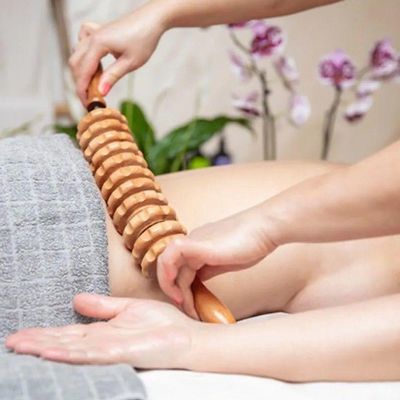 Rolo Bastão Massageador Manual Espiga Madeira Maderoterapia