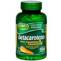 Kit 5 Betacaroteno Pró-Vitamina A 120 Cápsulas Unilife