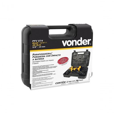 Parafusadeira- Furadeira Bateria Vonder Pfv074 12v + Kit...