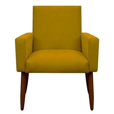 Kit 2 Poltronas Decorativa Sala E Quarto Nina Suede Herrero Cor:amarelo