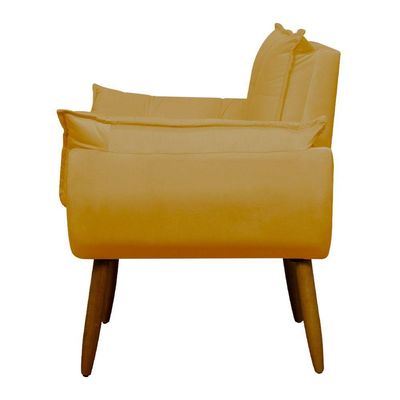 Poltrona Decorativa Para Sala E Quarto Opala Suede Herrero Cor:amarelo