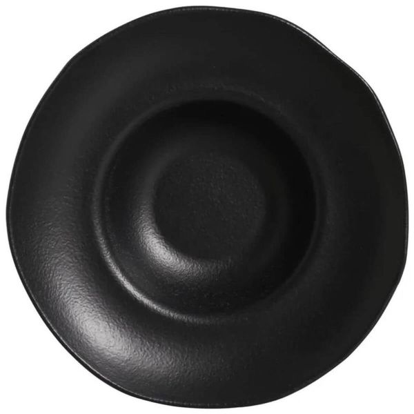 Prato de Massa Cerâmica Porto Brasil Preto Matte 450ml Jantar Mesa Posta Cozinha