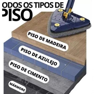 Kit Limpeza Profissional: Esfregão Triangular Rodo Limpador