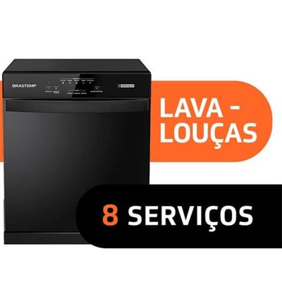 Lava-louças Brastemp 8 Serviços Preta BLF08AEANA 110V